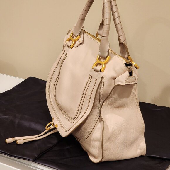 Excellent!! CHLOE: “Marcie” Large Double Carry Satchel bag - Picture 6 of 16